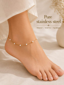 White bead aanklet