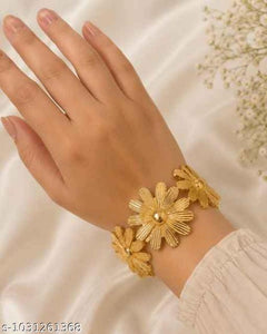 Golden Floral Handcuff/ Armcuff