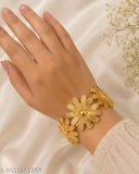 Golden Floral Handcuff/ Armcuff