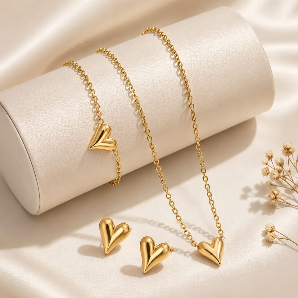 Golden Heart Locket set
